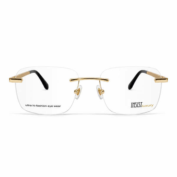 Insist luxury Eyewear Rectangle Shaped Metal Men and Women Rimless Frame IL90315
