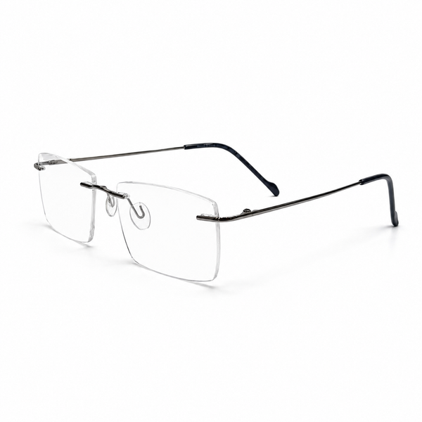 RECTANGLE RIMLESS EYEGLASS FRAME FOR MEN AND WOMEN