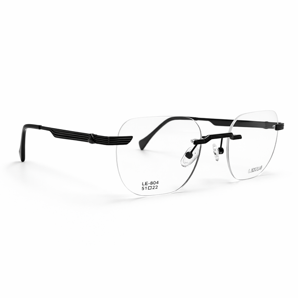 LEXUS METALLIC EYEWAER Rimless FRAME LE804 Black