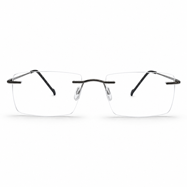 RECTANGLE RIMLESS EYEGLASS FRAME FOR MEN AND WOMEN