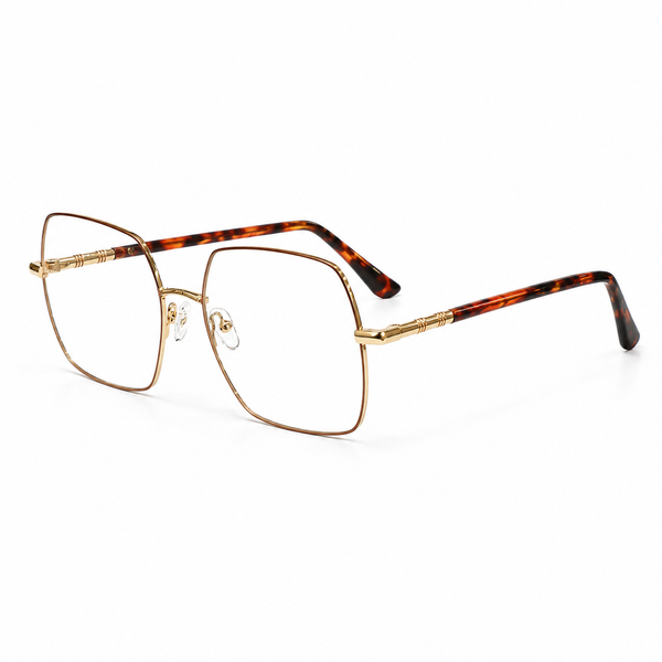 Stylish Square Golden Women Eyeglass