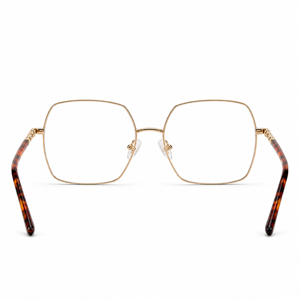 Stylish Square Golden Women Eyeglass