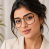 LENSPLUS SQUARE METAL EYEGLASS FOR WOMEN